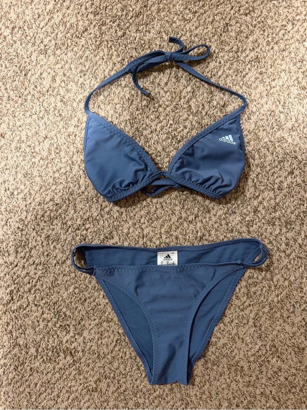 Adidas Slate Blue Swim Bikini Set Sz 6